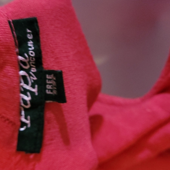 Papa Vancouver Red Pink Flowy Top Free Size - Picture 5 of 6